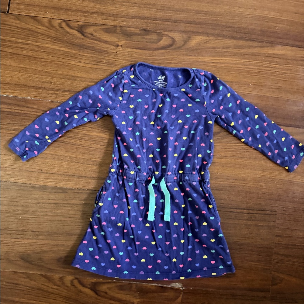 H&M Heart Print Dress Size 2T